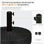 Outsunny Pied de Parasol Base de Parasol Support de Parasol à remplir d'eau et de Sable en HDPE pour mât Ø 38 et 48 mm - Ø51 x 3