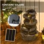 Outsunny Fontaine de Jardin à énergie Solaire Roche en Cascade à 5 Niveaux en résine avec lumières LED et Pompe dim. 38L x 31l x
