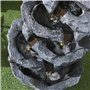 Outsunny Fontaine de Jardin à énergie Solaire Roche en Cascade à 5 Niveaux en résine avec lumières LED et Pompe dim. 38L x 31l x
