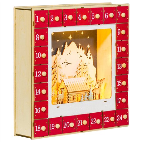 HOMCOM Calendrier de l'Avent LED