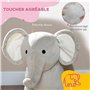 AIYAPLAY Cheval à Bascule pour Enfant, Jouet à Bascule en Peluche, en Forme d'éléphant, à Effets sonores, avec poignées, pour 2 