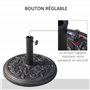 Outsunny Pied de Parasol Rond 9 kg Support Parasol résine Base de Parasol Motif Roses pour terrasse Piscine Patio Jardin Ø 45,5 