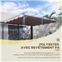 Outsunny Toile de Toit pour pergola tonnelle rétractable de 3 x 3 m - café
