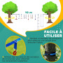 AIYAPLAY Parcours d'obstacles Ninja pour Enfants 10 Accessoires 10 m Charge 50 kg Slackline et Sac de Transport, équipement de J