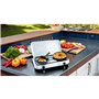 KEMPER - Réchaud gaz portable 2 feux 2600W Blanc laqué Couvercle Plaque de cuisson