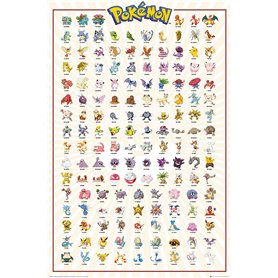 ABYSTYLE POKEMON Poster Kanto 151 Français décoration murale décoration chambre bureau (91
