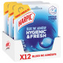 Harpic Hygienic & Fresh - Bloc WC adhésif sans cage - 24 semaines de fraîcheur- Brise marine x12