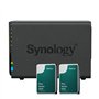 Bundle NAS Synology DS224+ 2Go avec 2 disques Synology 4To HAT3300, Non assemblé Noir