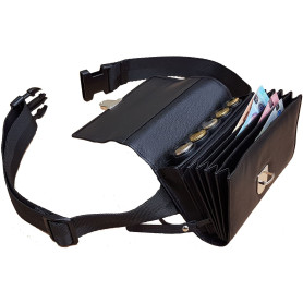 CLAIRE-FONCET Sacoche Banane Monnayeur en Véritable Cuir de Bovin