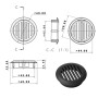 cyclingcolors 10x Grille de ventilation aération ronde plastique diamètre encastrement 50mm hauteur 12.5mm cache protection plaf