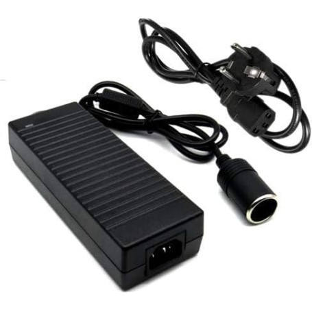 Convertisseur Transformateur Adaptateur Secteur Alimentation Chargeur AC 220V vers DC 12V 10A 120W Allume Cigare pour Glacière É