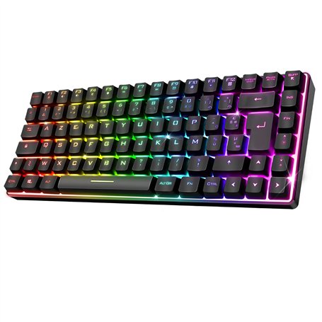 Spirit Of Gamer | Clavier Gamer sans Fil & Bluetooth RGB | Clavier TKL AZERTY Compact 65% | Touches Semi-Mécanique Rétroéclairé