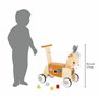Janod - Porteur en Bois Ane avec Boite à Formes intégrée - Fonction Trotteur - Roues silencieuses - Apprentissage Equilibre et M