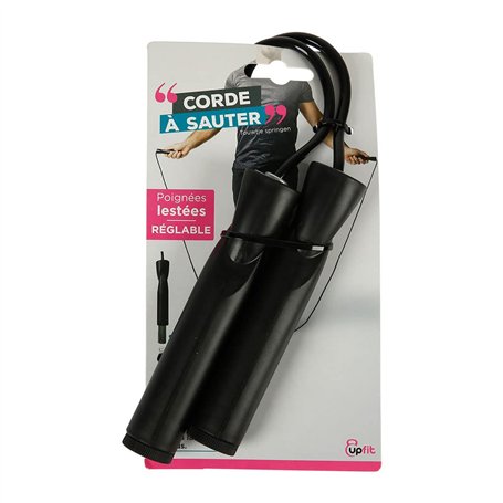 UPFIT - Corde à sauter - Poignées lestées - Poignées ergonomiques avec texture légèrement grainée pour une bonne préhension - De