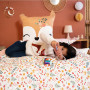 CÔTE DECO Parure de lit 140x200 cm Enfant - Housse de Couette 140x200 cm + 1 Taie d'oreiller 63x63 cm Motif imprimé biche Rose e