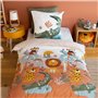 CÔTE DECO Parure de lit 140x200 cm Enfant - Housse de Couette 140x200 cm + 1 Taie d'oreiller 63x63 cm Motif imprimé Savane Vert