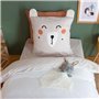 Parure de lit ours 140x200 cm enfant - Housse de Couette 140x200 cm + 1 Taie d'oreiller 63x63 cm motif animaux de la forêt vert
