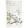 19-642 Carte Porte-Billet avec Enveloppe Sincères Félicitations pour ta Communion Garçon Fille Chrétien(ne) Catholique Bible ouv