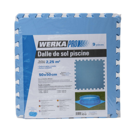 WERKA PRO Lot de 9 Dalles de Sol Piscine 50x50cm 2