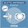 DODIE Lot de 6 Sucettes Anatomiques ESSENTIEL JOUR/NUIT +18 mois BLEU