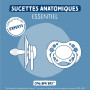 DODIE Lot de 6 Sucettes Anatomiques ESSENTIEL JOUR/NUIT +18 mois ROSE