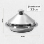 PZL CONCEPT Tajine Induction tout Feux en Acier Inoxydable - Diamètre 24 cm - Plat à Tajine Marocain pour Plaque Induction, Vitr