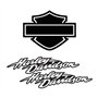 Stickers rétro réfléchissant pour Casque de Moto Hommage à Harley Davidson - Pack Black (3 Stickers)