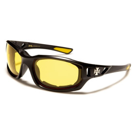Lunettes Moto Motard de Soleil Biker Croix Conduite Nuit Malte Homme Femme Verres Jaune ref:8CP935ND