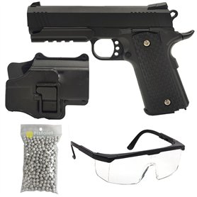 Saigo Defense Pack Airsoft Pistolet Style Hi-Capa 4.3 à Ressort (Spring) / Couleur : Noir/Matière: Métal/Puissance 0.4 Joule(s)
