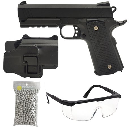 Saigo Defense Pack Airsoft Pistolet Style Hi-Capa 4.3 à Ressort (Spring) / Couleur : Noir/Matière: Métal/Puissance 0.4 Joule(s)