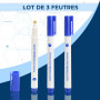 Lot de 3 stylos détecteur de faux billets spécial Euro - Tout nouveau modèle dédié à l'euro pour encore plus d'efficacité. Détec