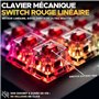 Clavier Gamer sans fil - The G-Lab - KEYZ TITAN - Mécanique (Switch Rouge) - Azerty - Triple mode - RGB - Blanc