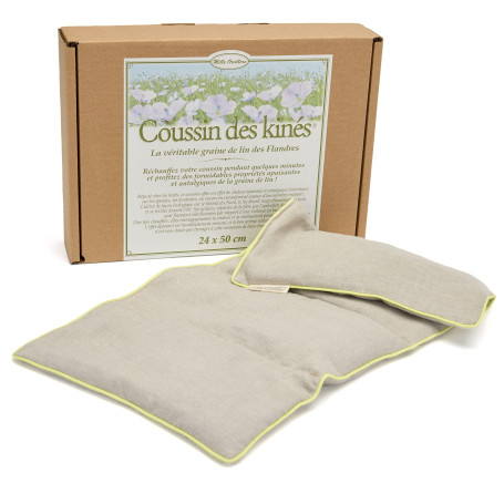 Mille Oreillers Coussin des Kinés ® - Graines de Lin - 24 x 50 cm - Lombaires