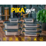 PIKA - Lot de 7 boites alimentaires en inox - 3x 820ml + 2x 1200ml + 2x 260ml – Hermétique - Compatible au micro-ondes, four, co