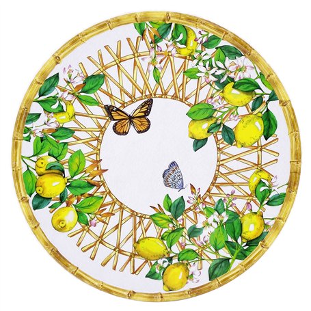 Les Jardins de la Comtesse - Plat de Présentation Rond en Mélamine - Capri - 35