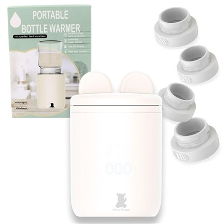 Hello Hippo - Chauffe-biberon Compact et Portable : USB-C Rechargeable