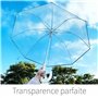 O³ Parapluie Transparent Cloche-Parapluie Resistant au Vent-Grand Paraluie Idéal pour de Jolies Photos de Mariage-Léger et Facil