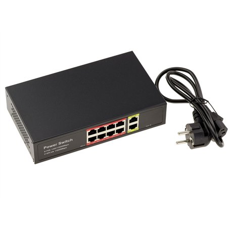 KALEA-INFORMATIQUE Switch Gigabit Ethernet pour Alimentation distante PoE PoE+ 30W avec 8 Ports RJ45 Descendants et 2 Ports Mont