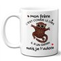 Tasse Mug Cadeau Frère Anniversaire - Mon Frère c'est Comme Le Café Il a Un Grain Mais Je l'Adore - Idée Originale