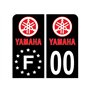 Pack Moto Autocollant Stickers Plaque d'immatriculation Premium Yamaha Noir - Numéro Personnalisé