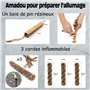 Allume Feu de Survie + Soufflet INOX + Bois Résine + Corde Inflammable x3 + Boite Coffret Etanche Pierre à Feu Kit de Survie Fir