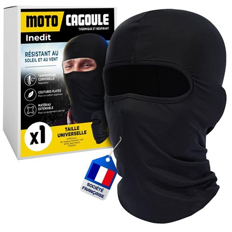 nedit Cagoule Moto - Cagoule Masque de Ski Homme & Femme (Noir) QUALITÉ SUPÉRIEURE - Cagoule Ski avec Protection Anti UV - Taill