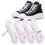 MARKETIFAR Lacets Blancs pour Baskets-4 Paires Lacet Blanc-Lacet Chaussure-Parfait pour Converse Haute-Lacets blancs plats-150 c