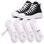 MARKETIFAR Lacets Blancs pour Baskets-4 Paires Lacet Blanc-Lacet Chaussure-Parfait pour Converse Haute-Lacets blancs plats-120 c