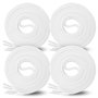 MARKETIFAR Lacets Blancs pour Baskets-4 Paires Lacet Blanc-Lacet Chaussure-Parfait pour Converse Haute-Lacets blancs plats-120 c