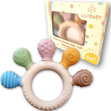 Anneau de dentition bébé "Sun" de LILYBABY® jouet dentaire souple en silicone réfrigérant