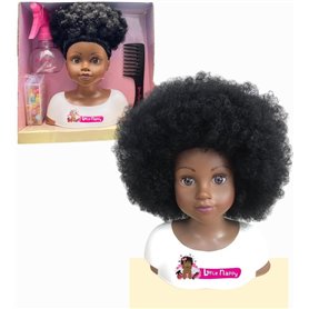LITTLE NAPPY Tête à coiffer Cheveux Afro avec Ses Accessoires pour Apprendre à coiffer en s'amusant pour Les Enfants avec Peigne