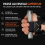 Sangles de Tirage Musculation avec Crochet inversé en métal avec revêtement en Caoutchou antidérapant et Poignet en néoprène Rem