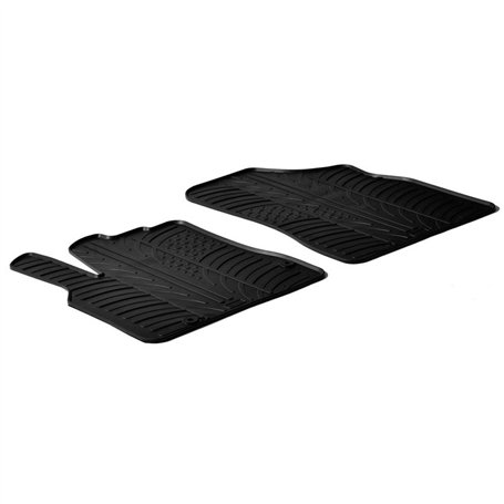 Set tapis de caoutchouc compatible avec Citroen Berlingo / Peugeot Partner 2008-2018 (T profil 2-pièces + clips de montage)