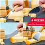 Westmark ensemble de Couteaux à Fromage - Set de 5 Pièces avec Porte-Couteaux en Bambou pour un Service Élégant de Différents Ty